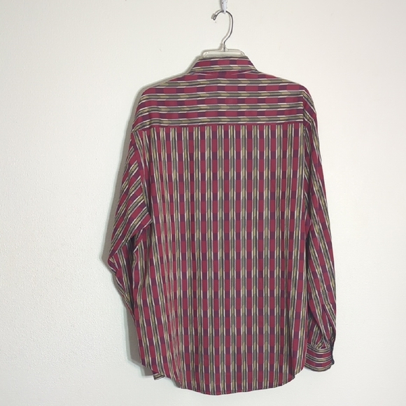 Robert Graham Mens Shirt Button Down Multicolor Plaid Cotton Silk Christmas XL - Picture 14 of 15
